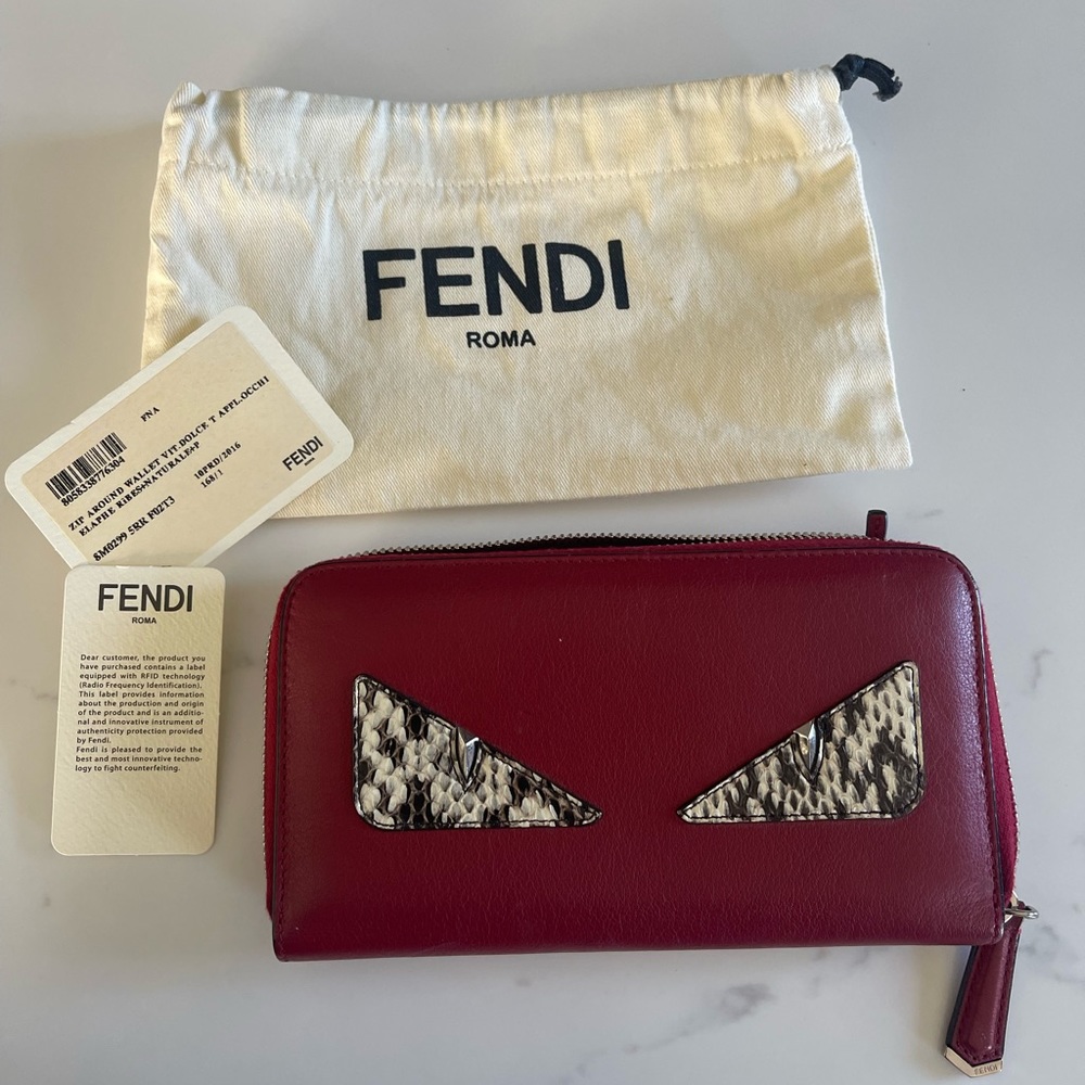 Fendi Bugs Zip Around Wallet - Used Once